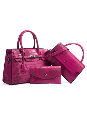 Ensemble de 3 sacs à main à imprimé crocodile