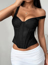 Sexy Lace Fishbone Underwire Slim Fit Crisscross Rope Casual Hot Girl Vest