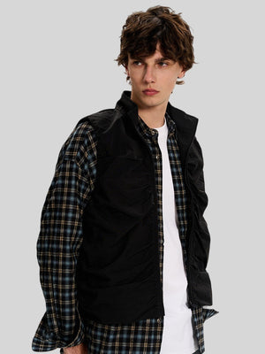 Functional Style Outdoor Stand Collar Thin Pleated Tank Tops Vests