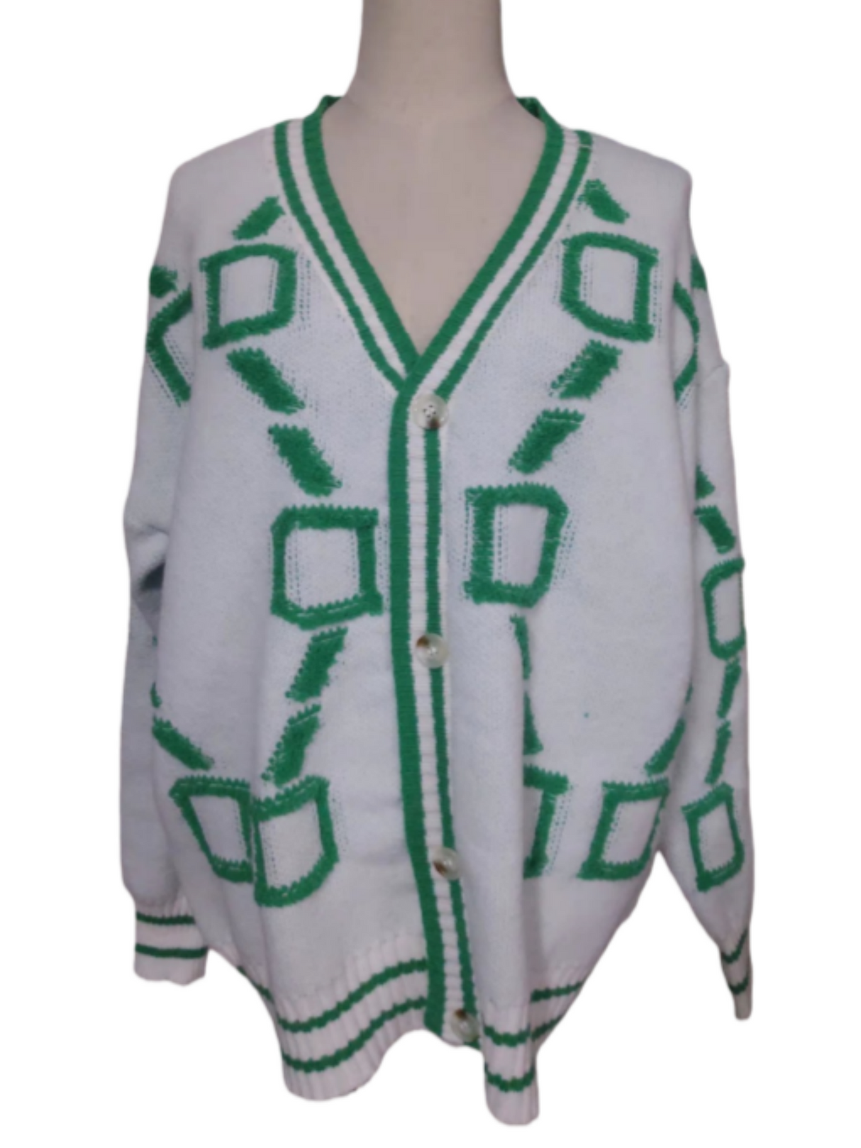 Liber 3D Pattern Color Blocking Cardigans