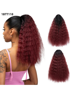 Small Curly Ponytail Synthetic Fiber Drawstring Braid High-temperature Silk Wig