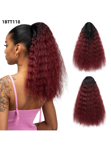 Small Curly Ponytail Synthetic Fiber Drawstring Braid High-temperature Silk Wig