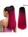 Drawstring Long Straight Synthetic Fiber Wig