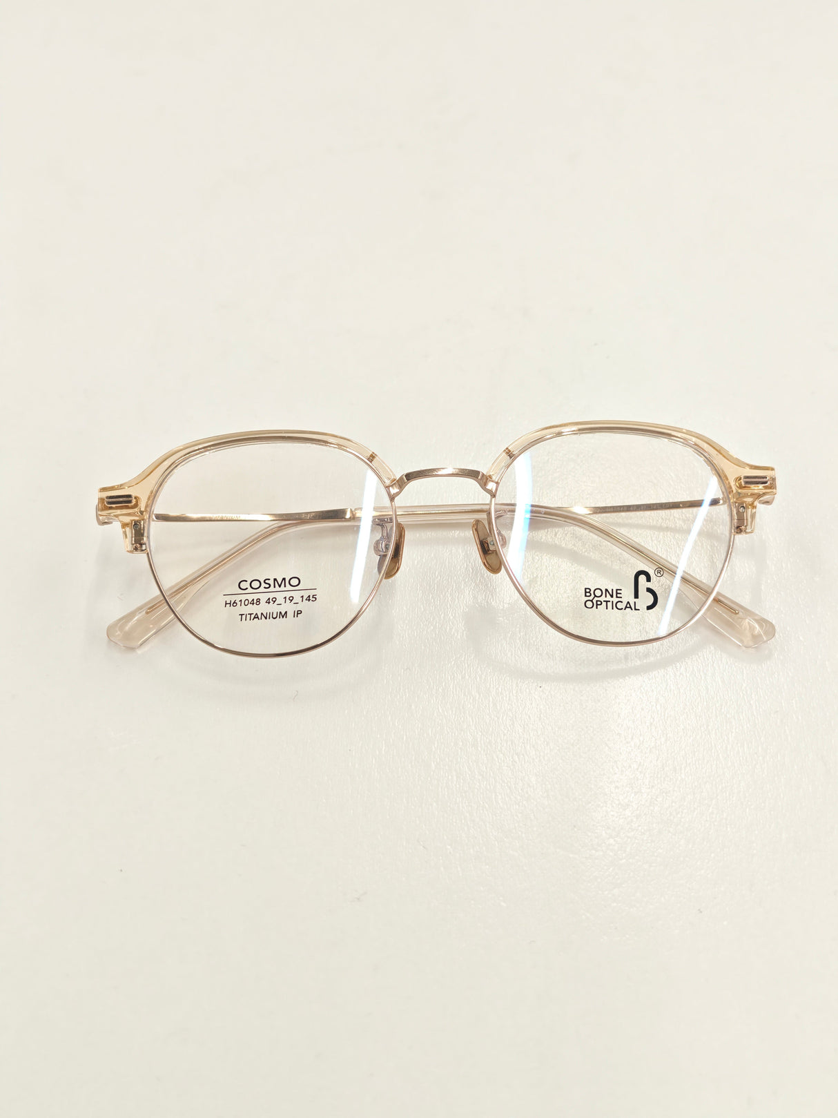 Gold-tone Clear Frame Eyeglasses
