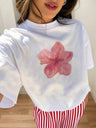 Casual And Versatile 3D Letter Pattern T-shirt