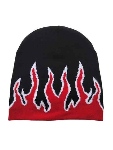 Flame Jacquard Hip Hop Windproof Beanies