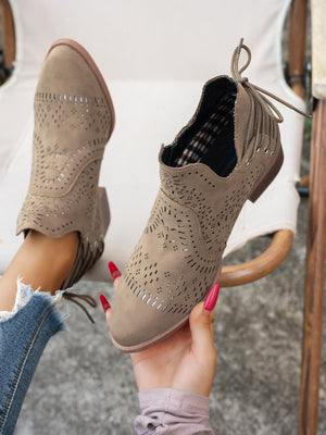 Hollowed-out Open-toe Women's Boots