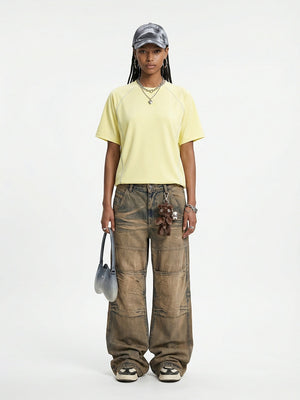 Color-blocked Sports Stretch T-shirts