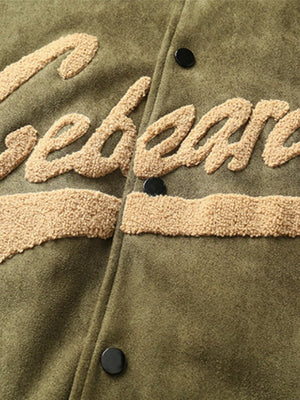 veste de baseball rembourrée en daim coupe-vent