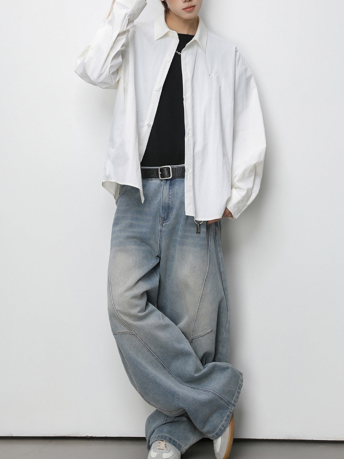 Micro Folds Cleanfit Loose-fit Shirts