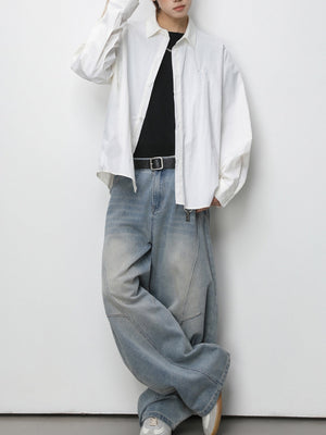 Micro Folds Cleanfit Loose-fit Shirts