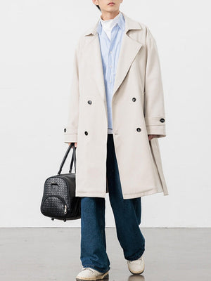 Retro-Trenchcoat, der über das Knie reicht