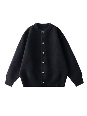 Turquoise Buttons Loose New Chinese Style Cardigans