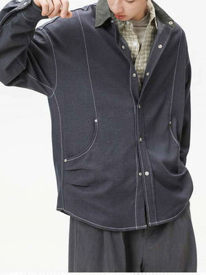 Color-blocked Studs Shirts