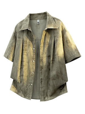 Tie-dye Loose-fit Flax Shirts