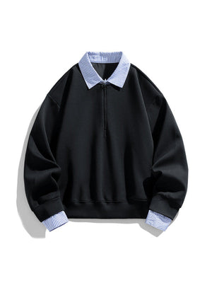 Poloshirt mit Streifenmuster und angedeuteter Lage