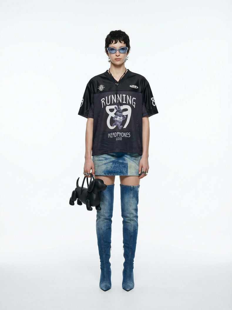 【EXPÉDITION NORMALE】T-shirts rétro sport à col en V