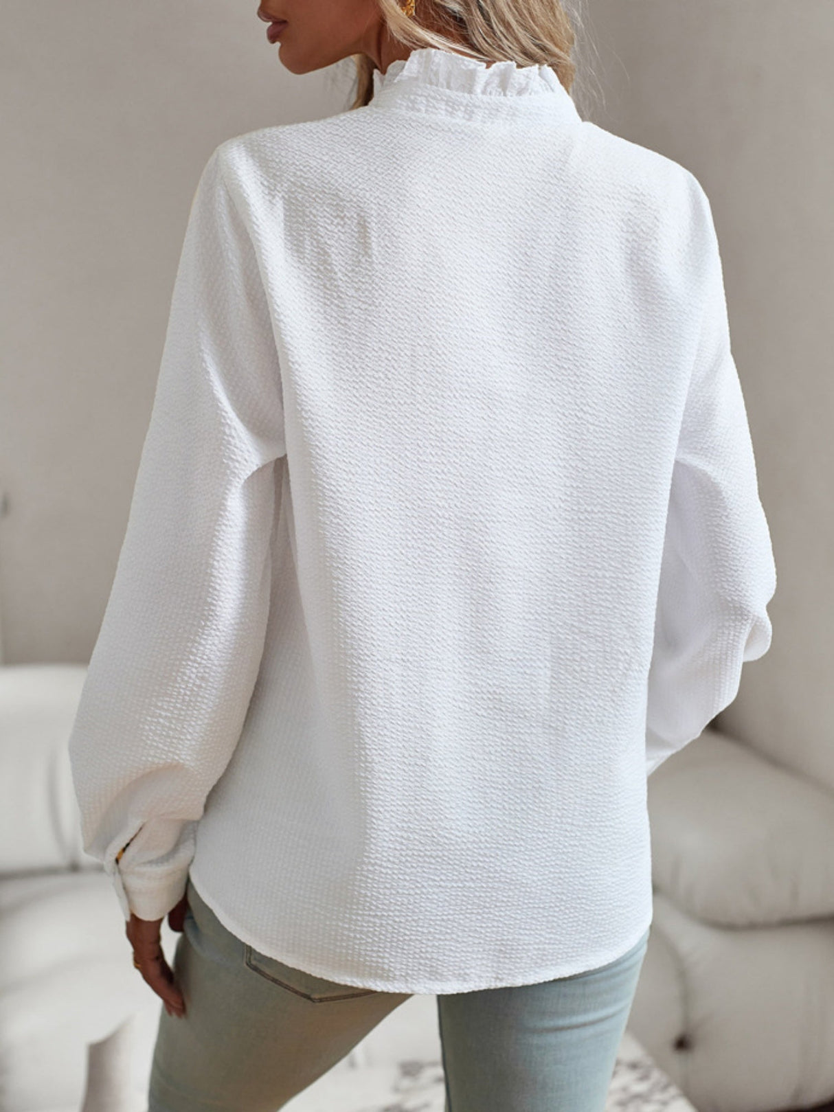 Stripes Crimp Trim Commuting Shirts