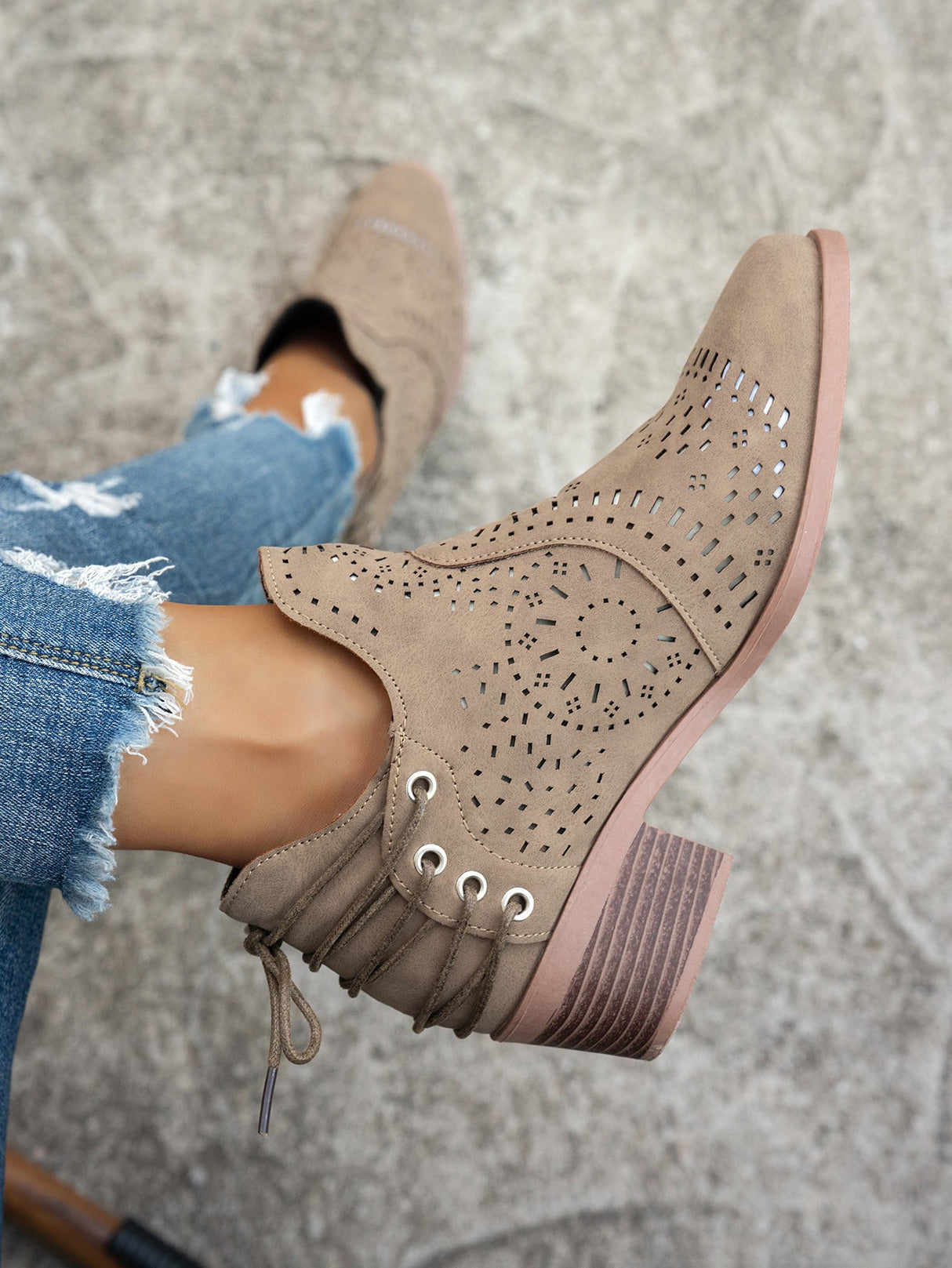 Hollowed-out Open-toe Women's Boots