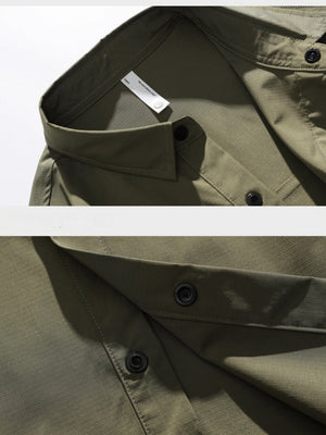 Water Proof Tooling Loose Lapel Long-sleeved Shirt