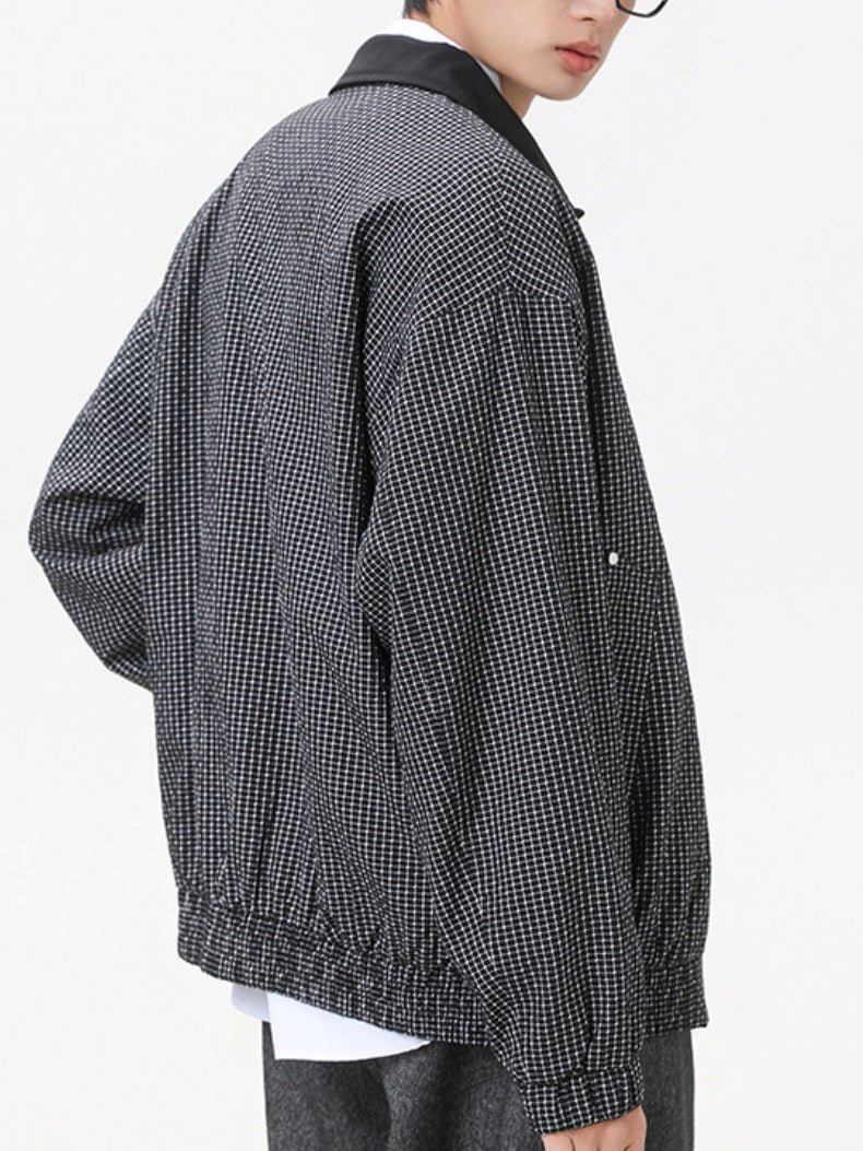 Old Money Style Plaid Color-blocked Layered-look Jackets