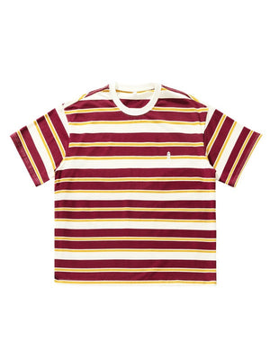 Retro Color-blocked Stripes Loose-fit T-shirts