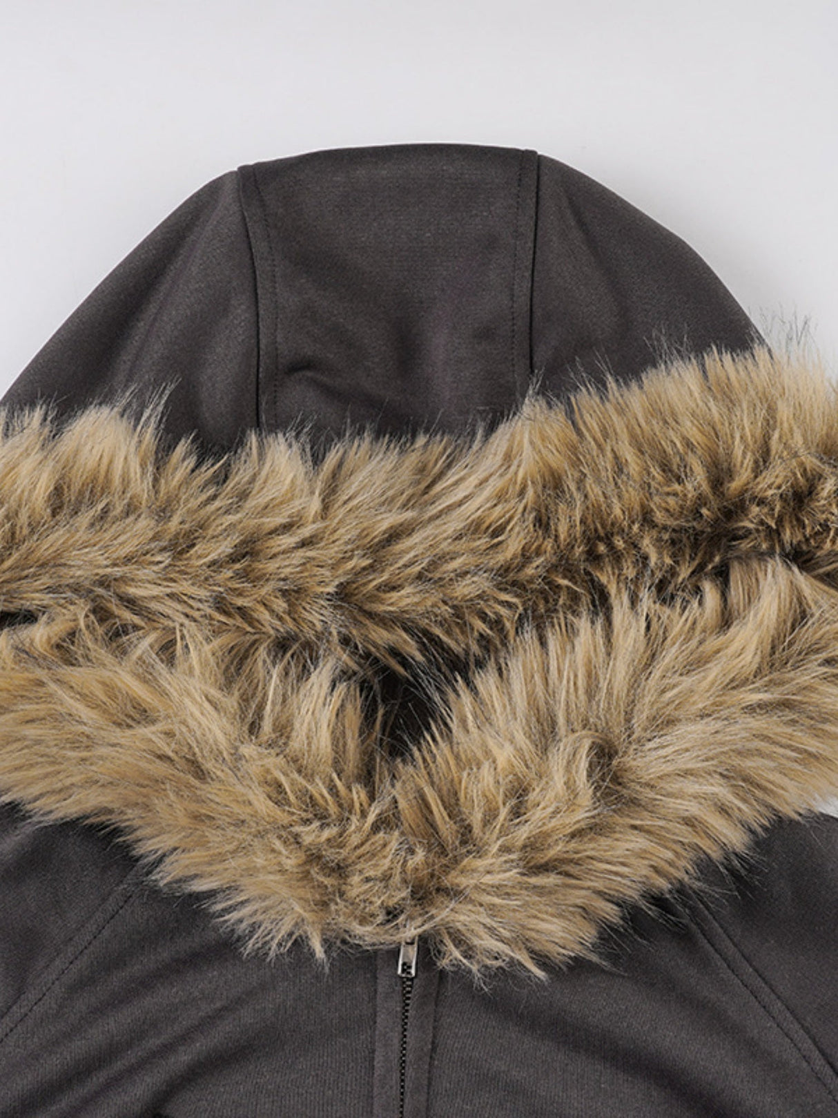 Waist Shaping Plush Patchwork Hoodies Zipper Jackets