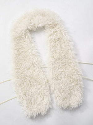 Backless Fur Collar Neckband Lace Up Vest Top Tank Tops&Camis