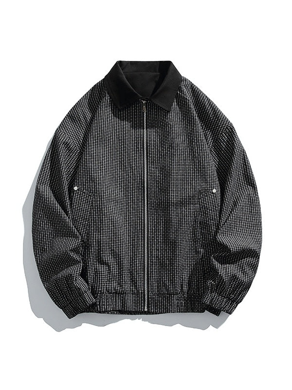 Old Money Style Plaid Color-blocked Layered-look Jackets