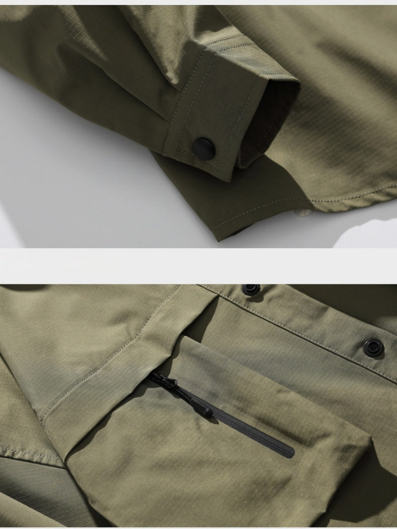 Water Proof Tooling Loose Lapel Long-sleeved Shirt