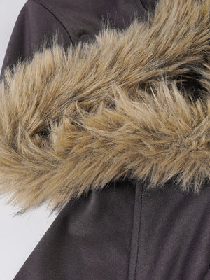 Waist Shaping Plush Patchwork Hoodies Zipper Jackets