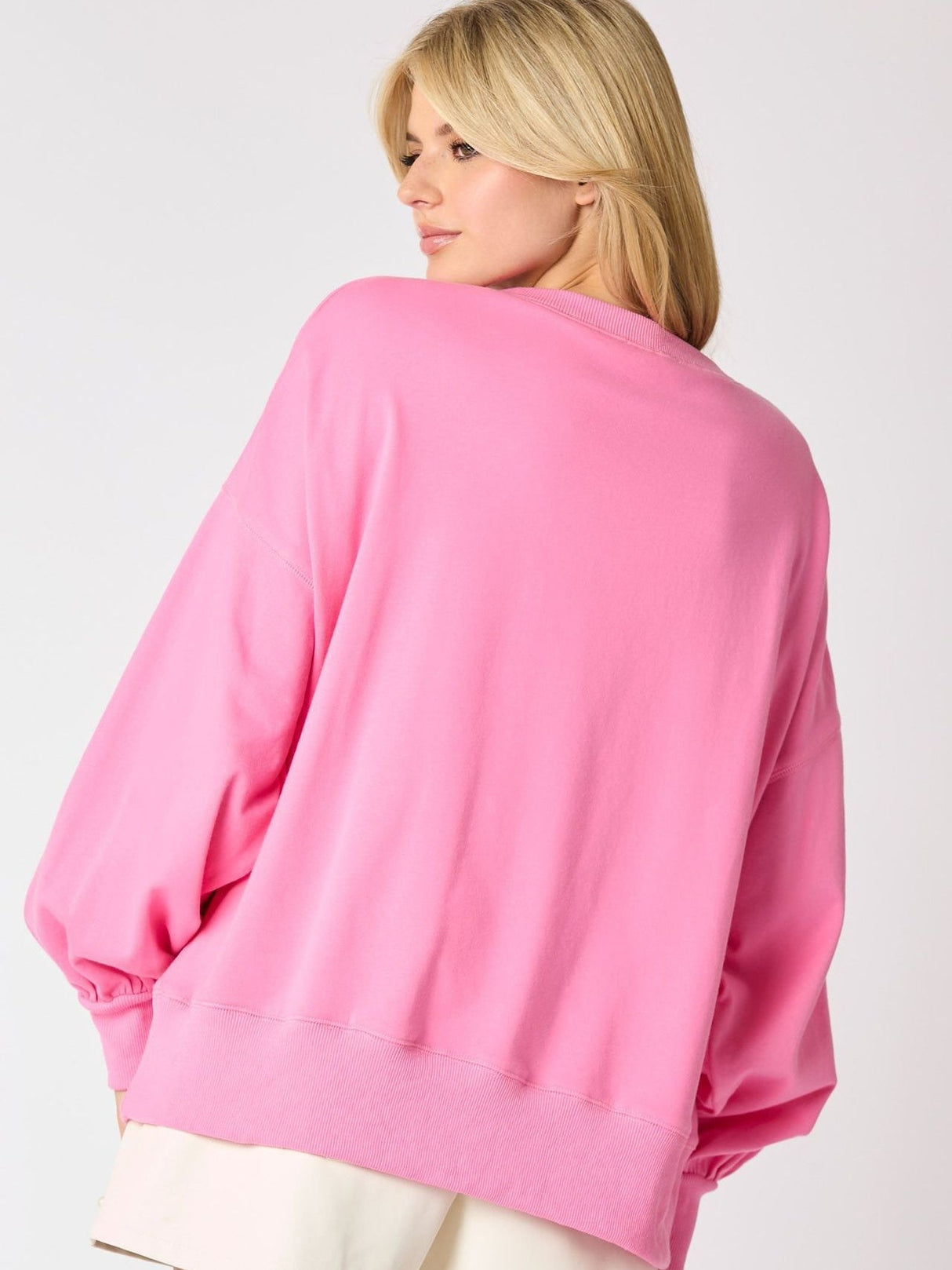 Christmas Pearl Bow Long Sleeve Top Casual Sweatshirt