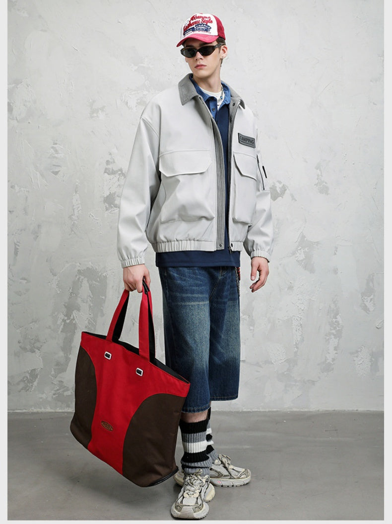 Leisure Multiple Pockets Wasteland Style Retro Lapel Work Jacket