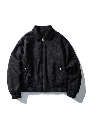 Retro Barn Wind Old Money Style Lapel Flight Jacket