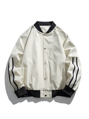 Color Matching Stripes Pilot Jackets