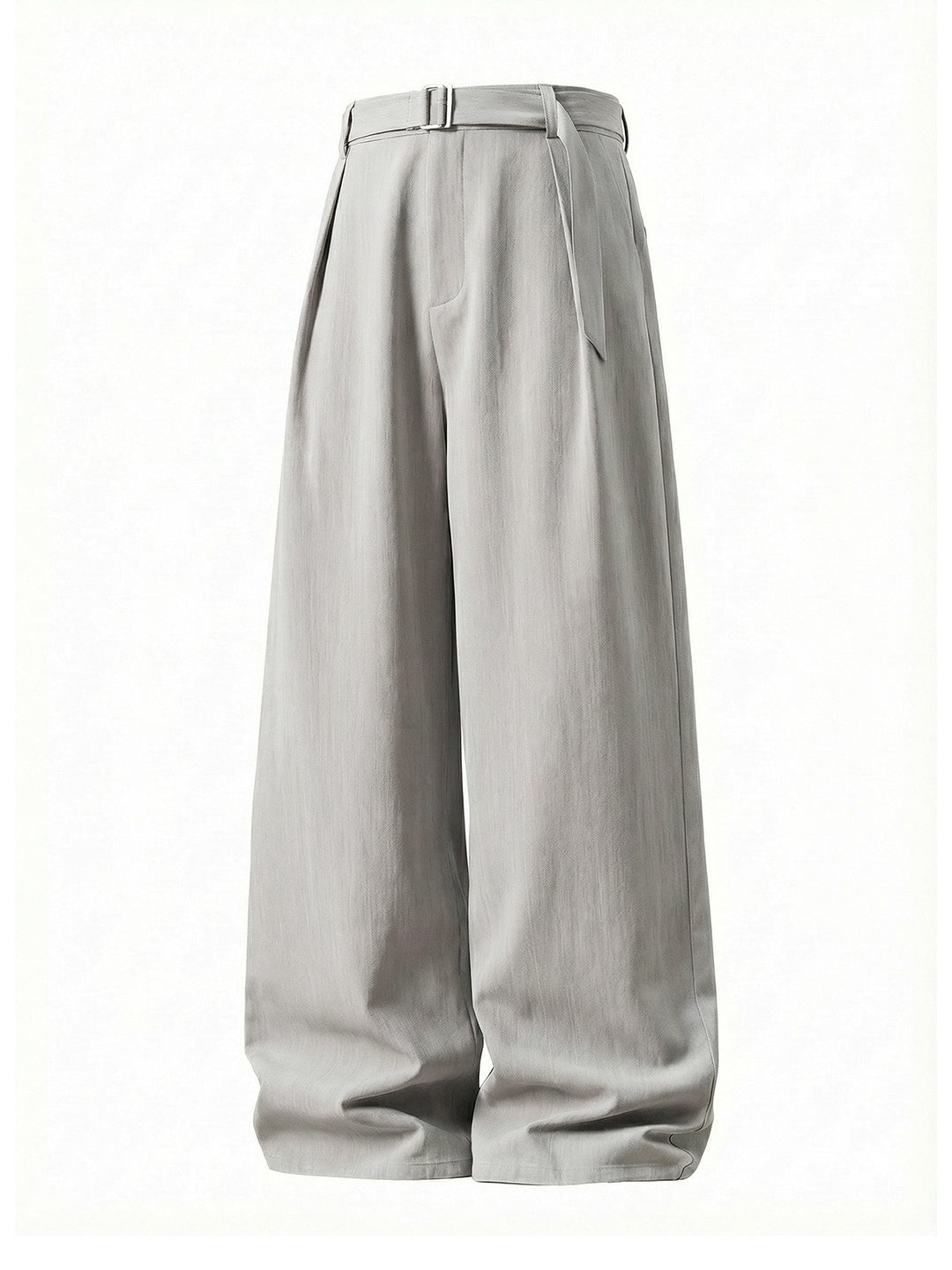 Micro-wrinkle Skin Adjustable Belt Straight-fit Dress Pants