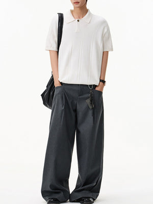 【EXPÉDITION NORMALE】Polo ample à motif bâtonnets de pâte torsadés