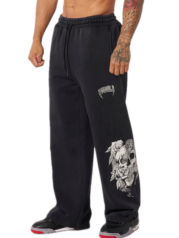 Printed Straight Loose Pants