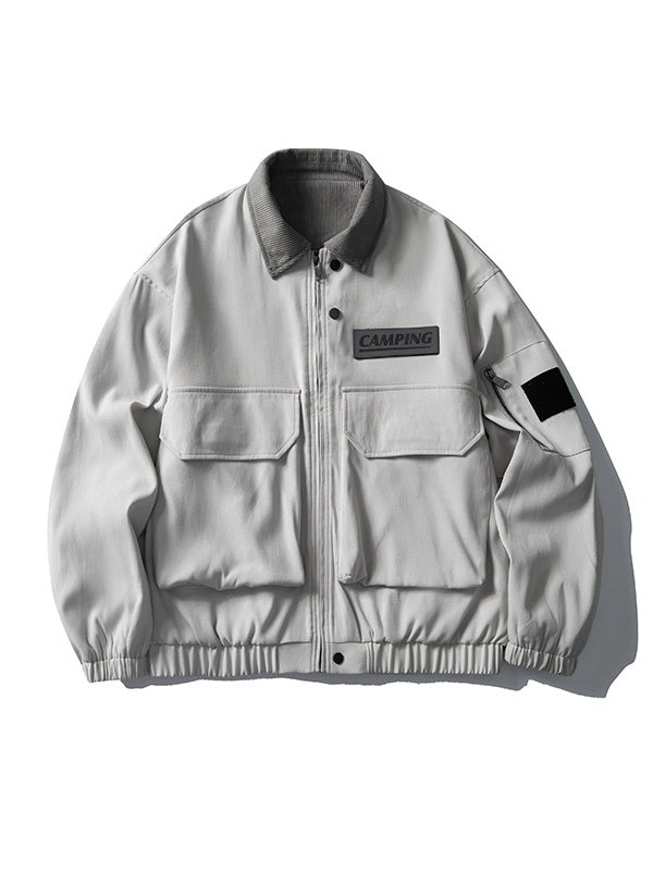 Leisure Multiple Pockets Wasteland Style Retro Lapel Work Jacket