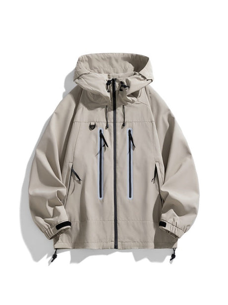 Outdoor Reflective On Foot Camping Mountain Climbing Hooded Windproof Jacket