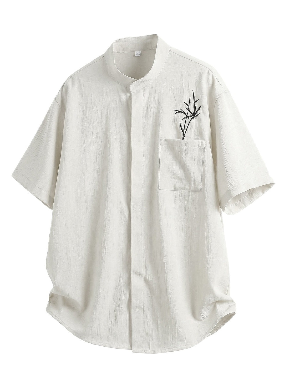 New Chinese Style Breathable Bamboo Leaves Embroidery Shirts