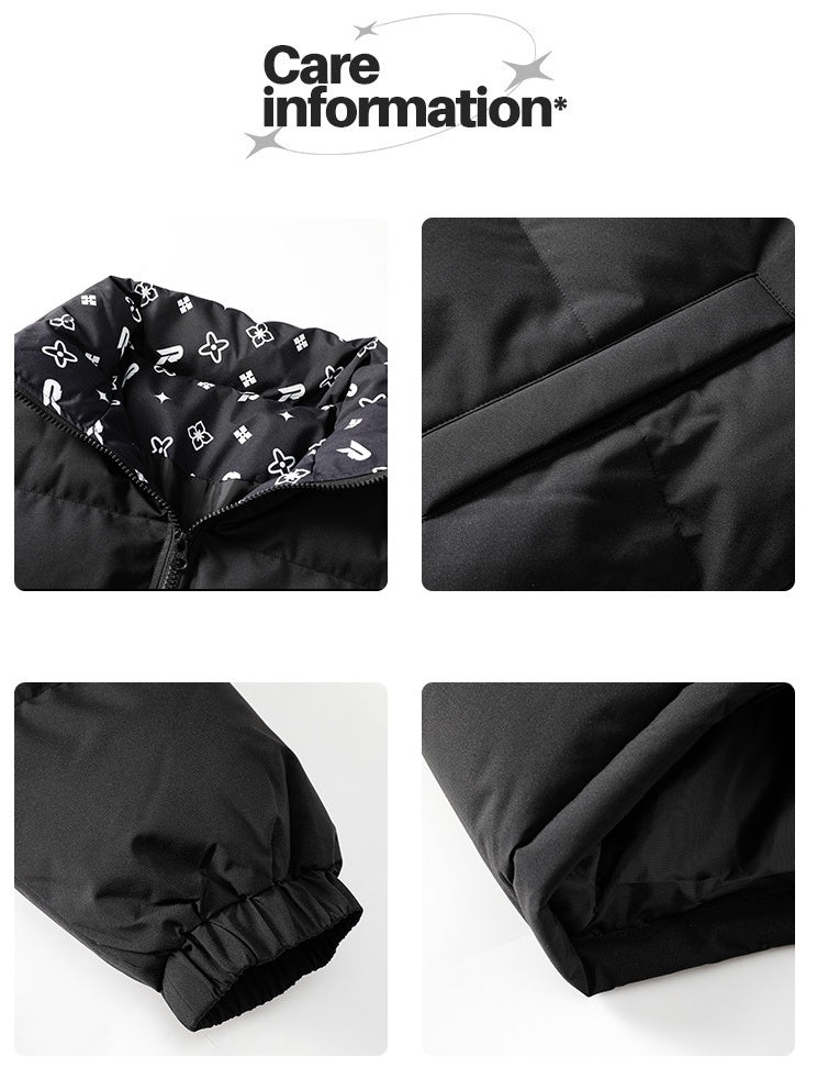 Color Interpolation Stand Collar Thickening Keep Warm Winter Coats