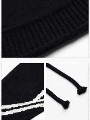 Color Matching Half Zipper Sweater