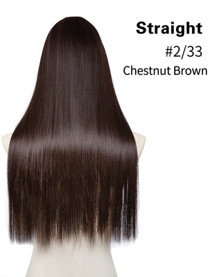 U-shaped Half-head Wig With Seamless Hair Extensions, One-piece Long Straight Wig