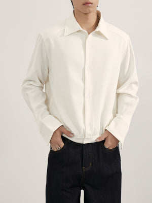 Minimalism High Intelligence Cleanfit Commuting Solid Color Shirt