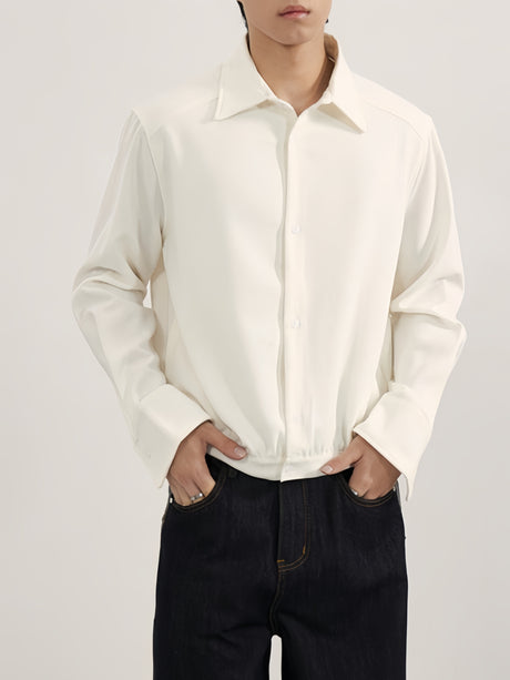 Minimalism High Intelligence Cleanfit Commuting Solid Color Shirt