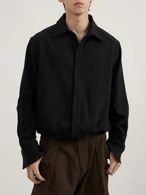 Minimalism High Intelligence Cleanfit Commuting Solid Color Shirt