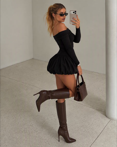 Hot Girl's Waist-cinching Slimming Dress