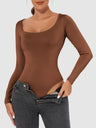 Slim Fit U-neck Long Sleeve Slimming Bodysuit