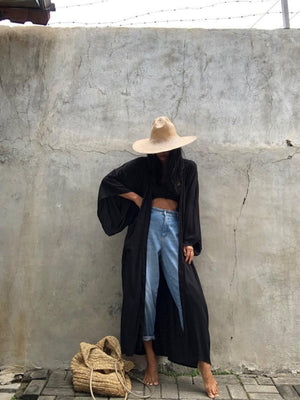 Loose-fitting Long Cardigan For Beach, Sun Protection, Beach Vacation, Bikini Cover-up, Swimwear Outerwear